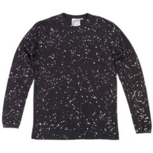 NWT Jungmaven hemp tee Black splatter paint Baja long sleeve tee size M